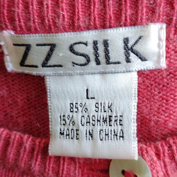 ZZ Silk button down sweater top size L - Picture 15 of 15